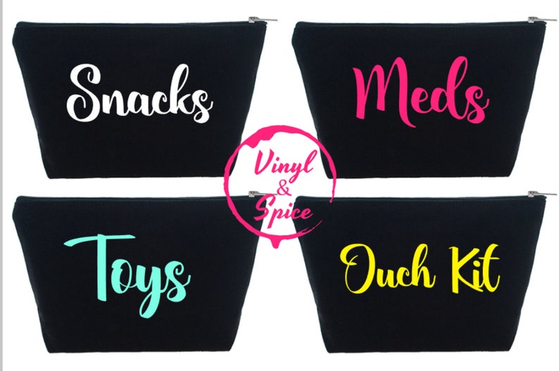 Customizable Canvas zip bags diaper bag organization pouch