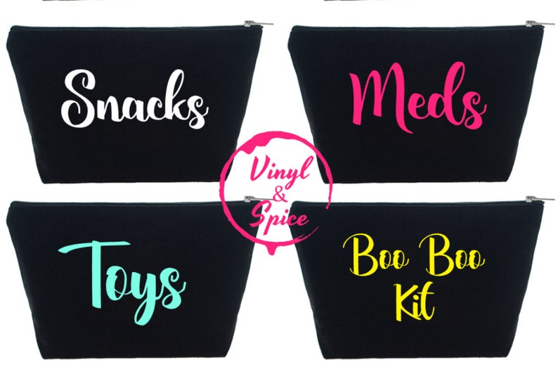 Customizable Canvas zip bags diaper bag organization pouch