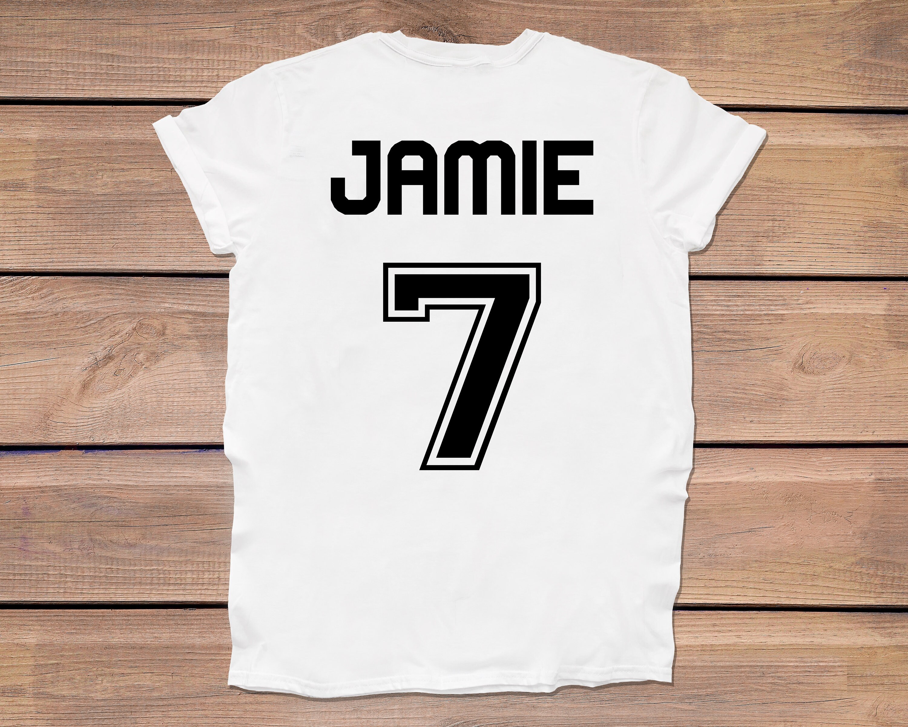 Personlised initial name and number kids T shirt Etsy