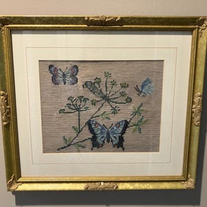 Framed Needlepoint Under Glass
