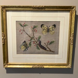Framed Needlepoint Under Glass