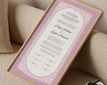 Certificado de Nikkah Islámico Personalizado de Lujo con Versículo del Corán (Descarga Digital)
