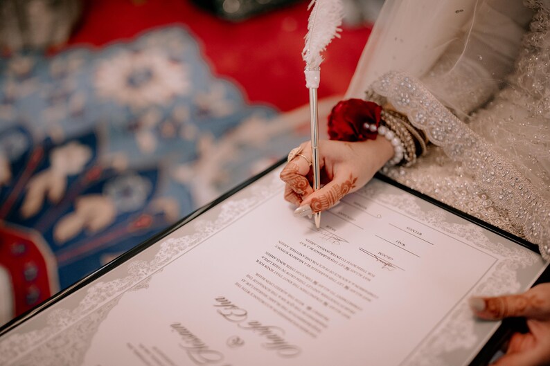 Edytowalny szablon umowy Nikkah: Wydrukowany muzułmański akt ślubu (wersja cyfrowa 11 x 17 cali) zdjęcie 10