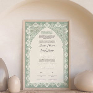 Nikkah Vertragsvorlage, druckbarer Nikkah-Vertrag, bearbeitbares Nikkahnama, muslimische Hochzeitsurkunde, digitaler Download, islamischer Ehevertrag