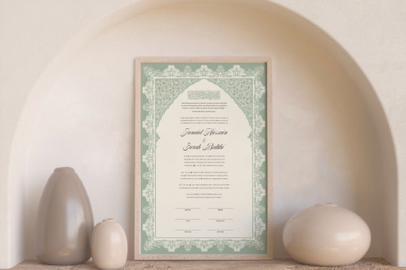 Editable Nikkah Contract Template: Printable Muslim Wedding Certificate (Digital Download 11x17in)