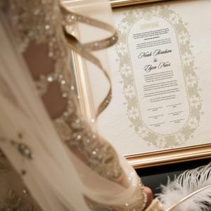 Luxus-Nikkah-Zertifikat, Islamischer Hochzeitsvertrag, Nikah Nama, Muslimisches Ehezeichen, Personalisierte Namen, Islamischer Koranvers