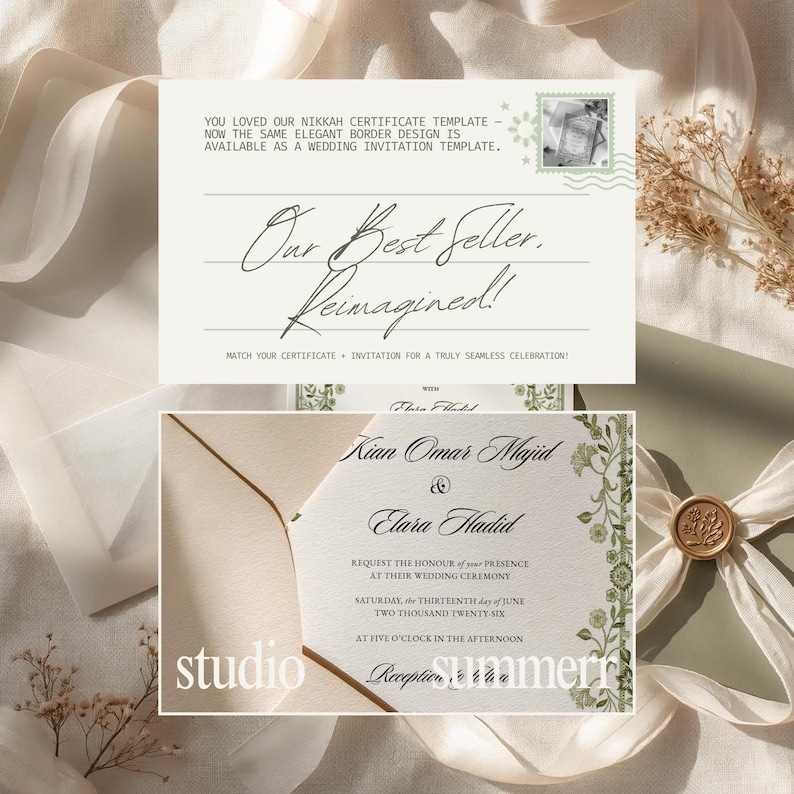 Luxury Nikkah Certificate: Islamic Wedding Contract (Digital Download, 11x17 & A4) image 8