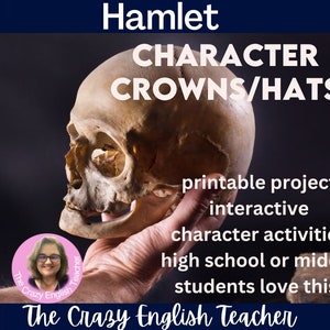 Hamlet Character Crowns and Characterization Lessons Educational Printable for HighSchool and Home School