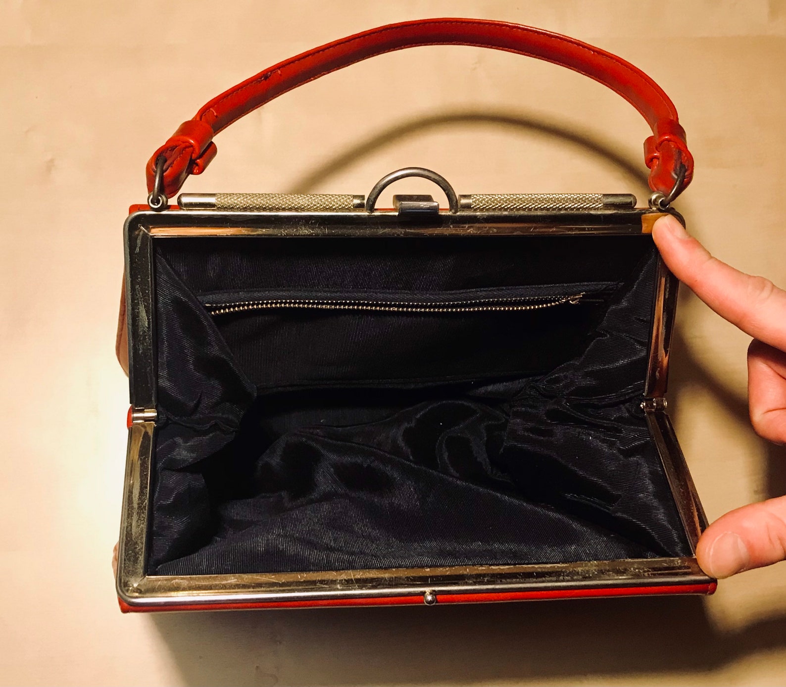 Vintage Faux Patent Leather Pocketbook Purse MCM Top Handle Etsy