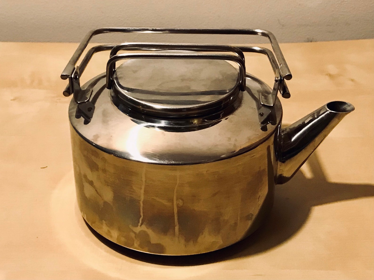 Sleek Mid Century Vintage Water Kettle Vintage MCM Stainless Etsy