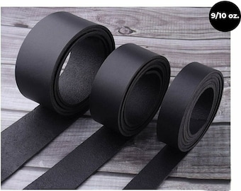 MD/ Black 9/10 OZ Tooling Leather Belt Blanks, Strips, Straps 1/2" to 4" Wide, 68-72.