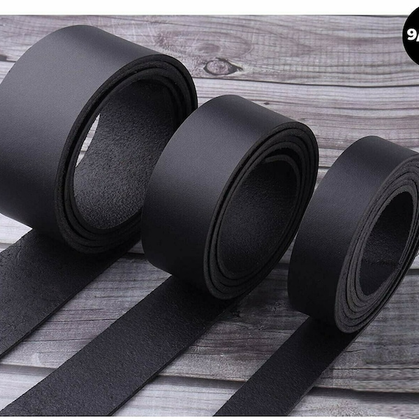 MD/ Black 9/10 OZ Tooling Leather Belt Blanks, Strips, Straps 1/2" to 4" Wide, 68-72.