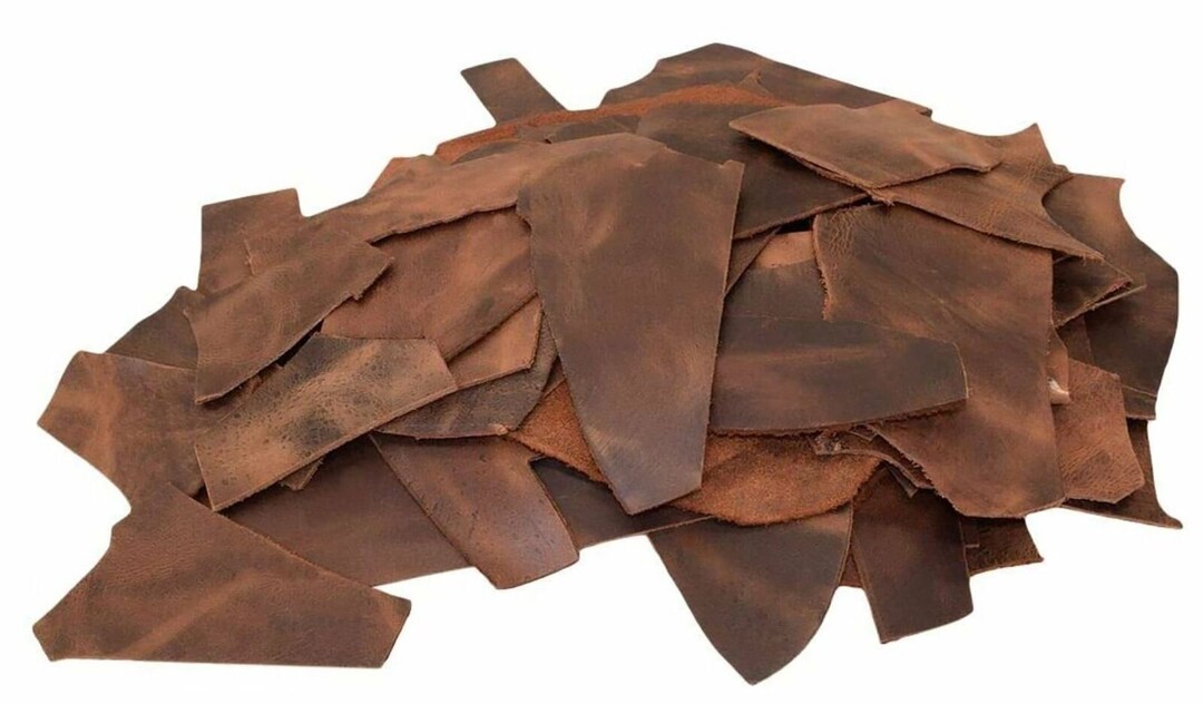 Cuero Rabe Retales de cuero de grano completo MD/2LB para manualidades, 100 % piel ...