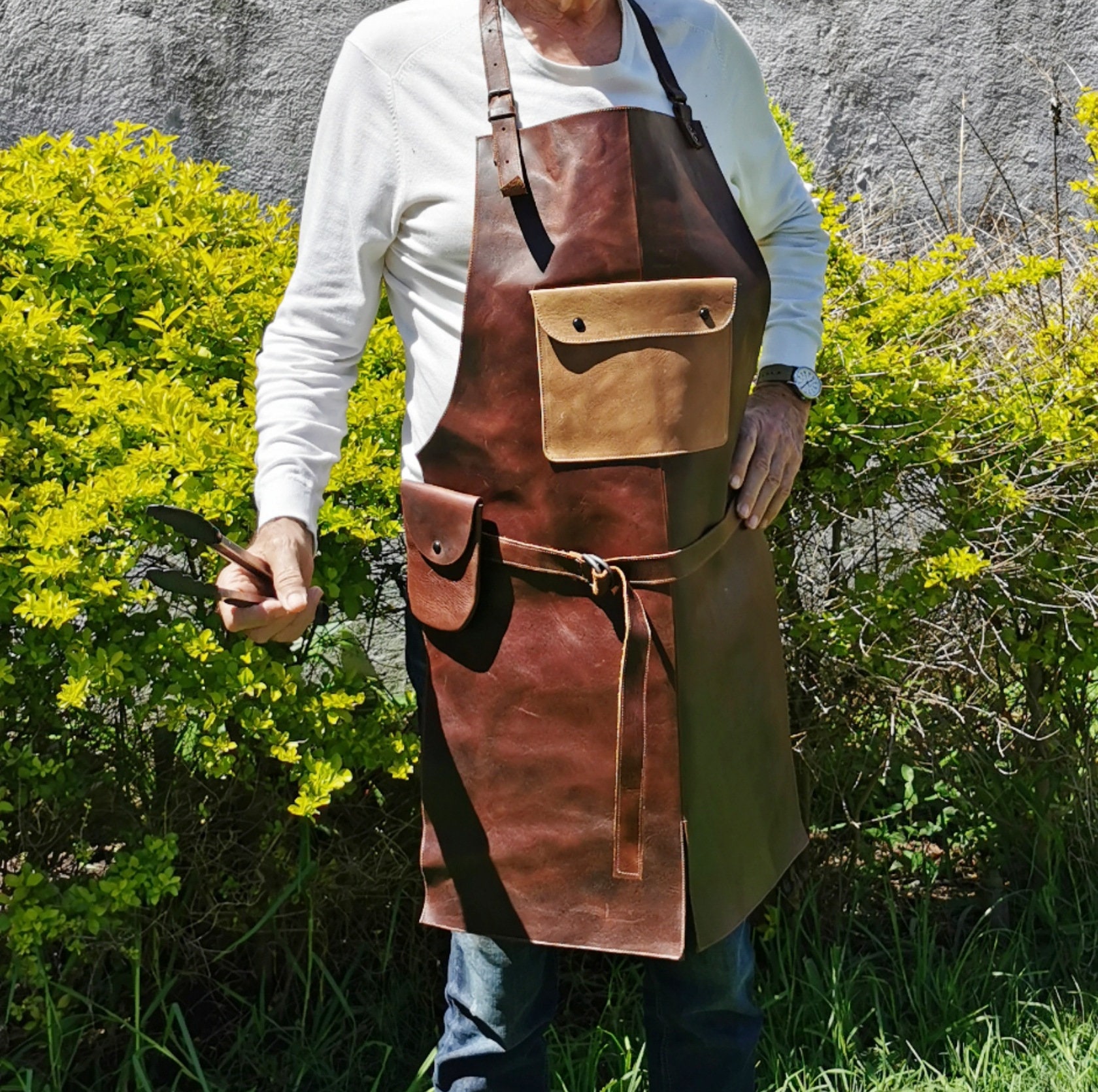 Leather 102 APRON Butcher BBQ Grill Kitchen Woodwork Etsy