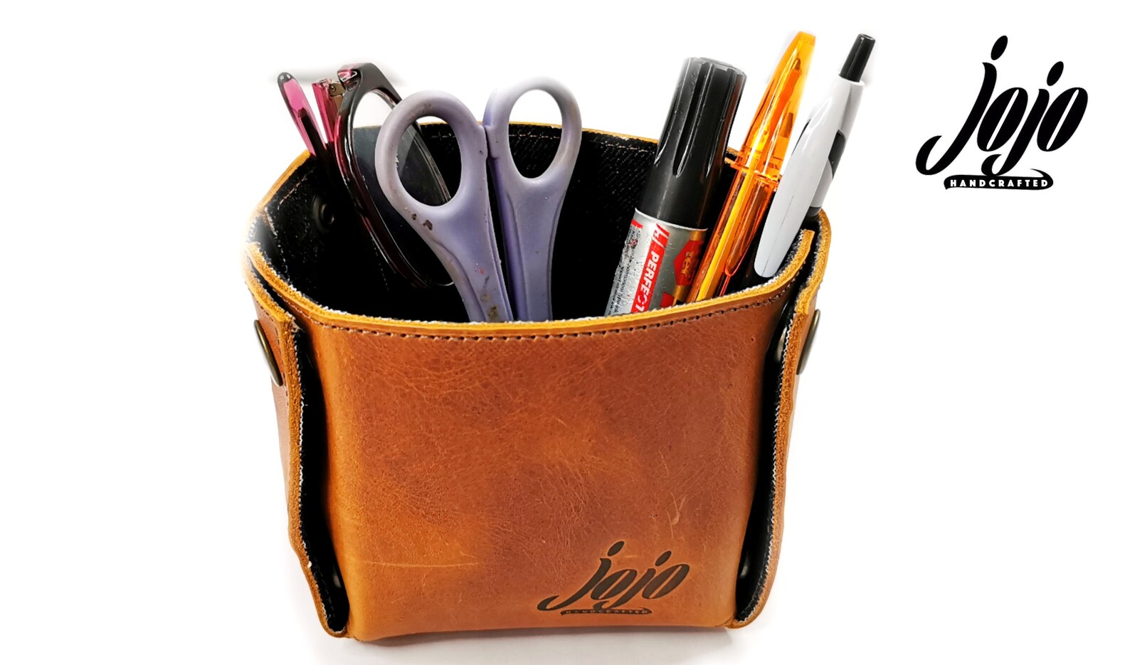 Genuine Vintage Leather Desk Organizer Bag/ Pencil Pen Holder Etsy