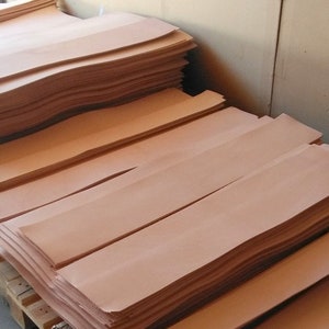 Natural Vegetable Tanned Cowhide Leather - Strips for Crafts, Tooling