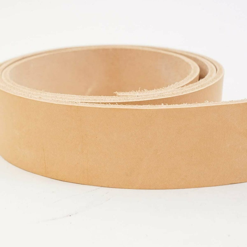 thumbnail image 2 of Natural Vegetable Tanned Leather Straps – 24" Long, 2.0-2.2mm Thick, Various Widths 2 of 5