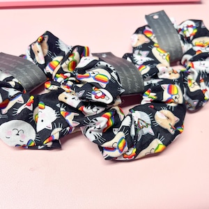 Cute black cat hair tie scrunchie