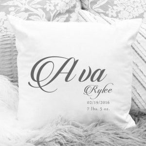 Personalized Name date of birth pillow cover  | Porch | Living room | Gift | Housewarmings | Pillow | Fall | 819 Designs