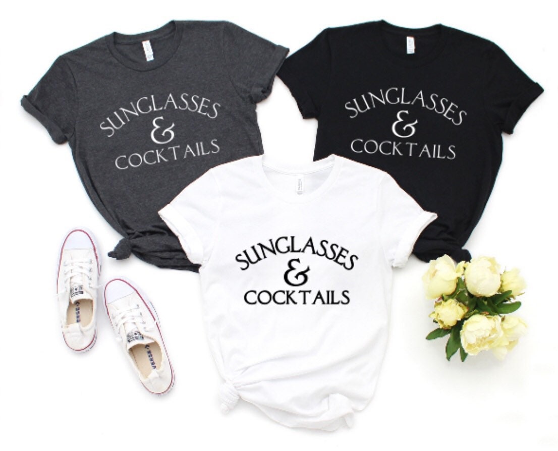 Sunglasses and cocktails | Woman's T-Shirt | 819 Designs