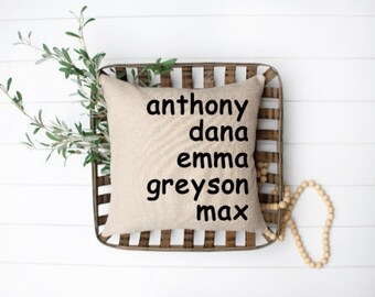 Nombres de familia personalizados funda de almohada / Familia / Almohada / Ama de llaves / Regalo / 819 Diseños