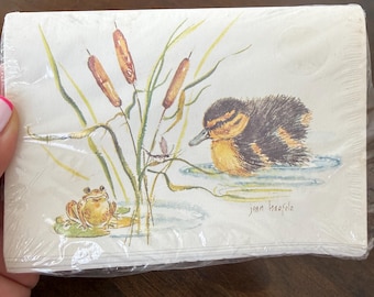 Vintage Country Critters Note Card Set by Jean Marzollo, 12 Blank Cards & Envelopes, Woodland Animal Stationery, Cottagecore Paper Goods