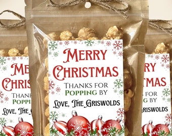 Christmas Favors Holiday Party Gifts Stocking Stuffers Dinner Party Family Friends Christmas Popcorn Treat Bags Thank You Bulk Gifts Invite