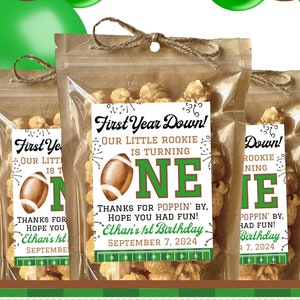 Football Birthday Party Favors First Year Down First Birthday Football Party Supplies Boy 1st Birthday Decorations Popcorn Bag Turning One