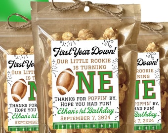 Football Birthday Party Favors First Year Down First Birthday Football Party Supplies Boy 1st Birthday Decorations Popcorn Bag Turning One