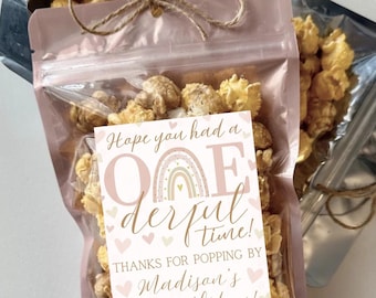 Onederful 1st Birthday Girl Onederful Rainbow Party Favors First Birthday Gifts Baby Birthday Popcorn Treat Bags Isn't she ONEderful decor