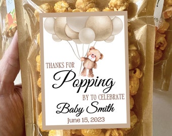 We Can Bearly Wait Teddy Bear Baby Shower Favors Ready to Pop Popcorn Treat Bags About to Pop Favors Custom Favor Bags Gender Neutral Baby