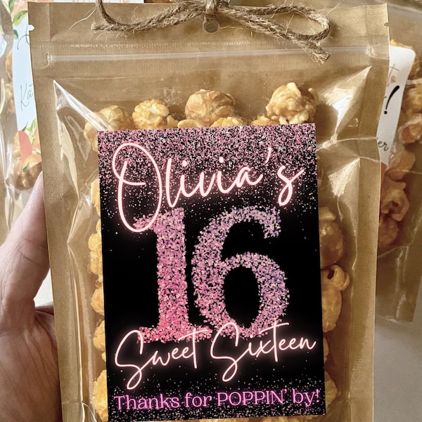 Sweet 16 Sixteen Birthday Party Favors Blush Pink Girl Birthday Sweet Sixteenth Gifts Custom Personalized Party Decor Milestone Birthday
