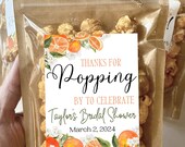 Orange Citrus Bridal Shower Favors Orange Wedding Guest Gifts Popcorn Favor Bags Custom Personalized Wedding Bridal Treat Bags Summer Sring