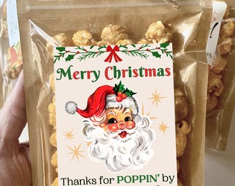 Christmas Party Favors Retro Santa Gifts Stocking Stuffers Holiday Dinner Party Gifts Family Friends Christmas Favor Bags Popcorn Treat Bulk