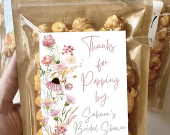 Wildflower Bridal Shower Favors Floral Bridal Shower Gifts for Guests Popcorn Treat Bags Flower Wedding Favor Wildflower Shower Decor Custom