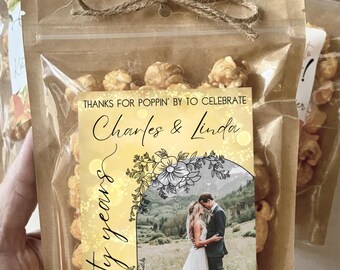 Anniversary Party Favors Wedding Gifts for Guests Bridal Shower Favor Bags Photo Personalized Engagement Decor Custom Photo Gift black gold