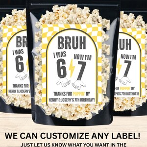 Six Seven Birthday Party Favors Bruh 6 7 Birthday Party Gifts for Guests Boys 7th Birthday Popcorn Treat Bags Kids Laser Tag Jump Bday Decor image 2
