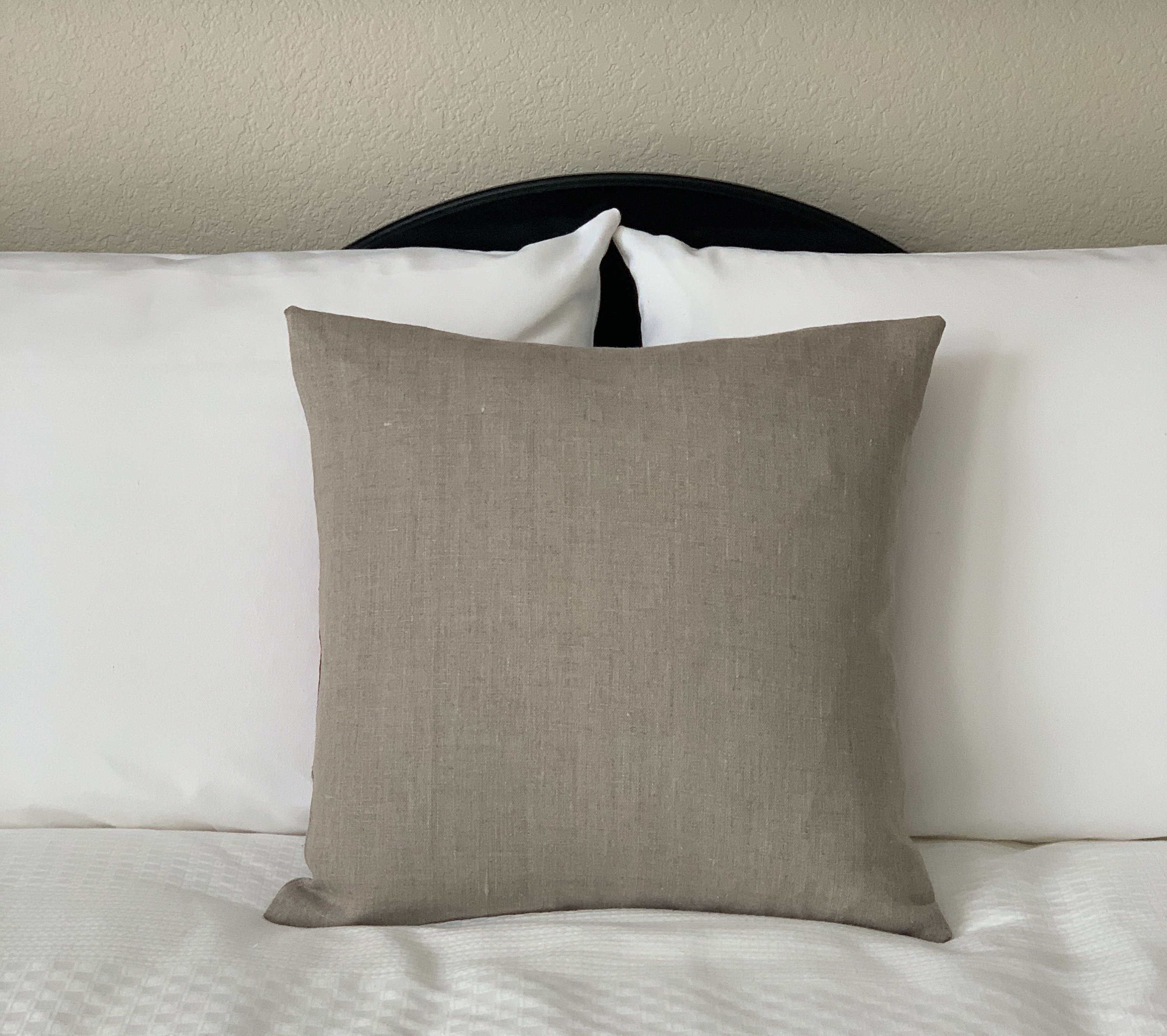 Rustic Modern Pillow Cover in Rustic Natural and Dulse Linen designed