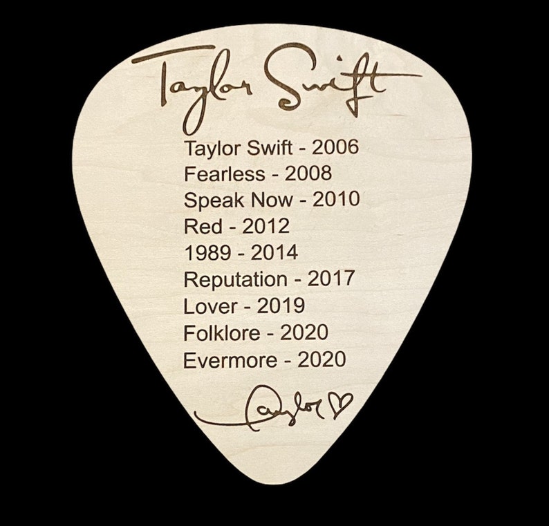 Taylor Swift JUMBO Guitar Pick with Discography and Facsimile Etsy