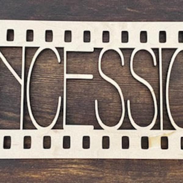 Concessions Wood Sign Home Theater Decor Wall Art 19" x 7"