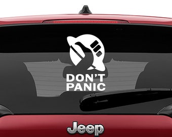 Hitchhikers Guide to the Galaxy-inspired Fan Art Vinyl Car Decal Dont Panic