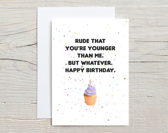 Funny Birthday Card, Humour Banter Rude Card For Best Friend Sister, Wacky Cards