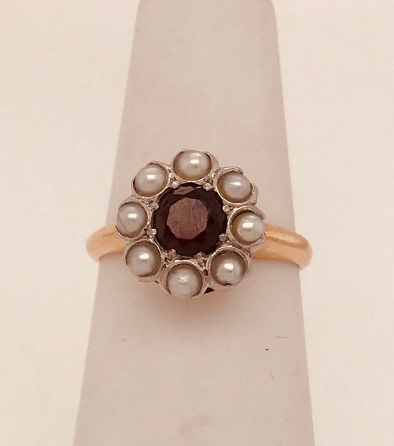 Garnet with Seed Pearl Ring!!!