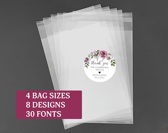 Personalized Favor Treat Bags with Labels Stickers Wedding Baby Shower Baptism  Bridal Shower Bachelorette Birthday Graduate Elegant Party