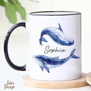 Whale Mug - Whale Gift for Women - Personalized Whale Coffee Mug With Name - Custom Name Coffee Mug - Whale Coffee Cup - Whale Lover Gifts