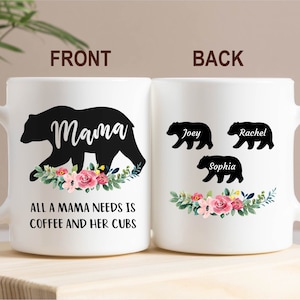 Mama Bear Mug Personalized, Mama Bear Coffee Mug, Mama Bear Gift for Mother&#39;s Day, Mama Bear Cubs, Mama Mug, Mama Gifts - Gift for Mama