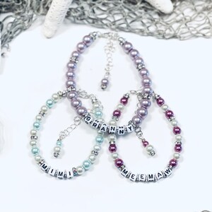Pulseras personalizadas, pulseras de cuentas personalizadas, pulsera de amuleto personalizada, regalo del Día de la Madre,