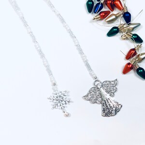 Christmas Fan Pull, White Light Pull, White Fan Pull, Christmas Light Pull Set, Christmas Angel Pull, Snowflake Pull, Angel Pull & Snowflake