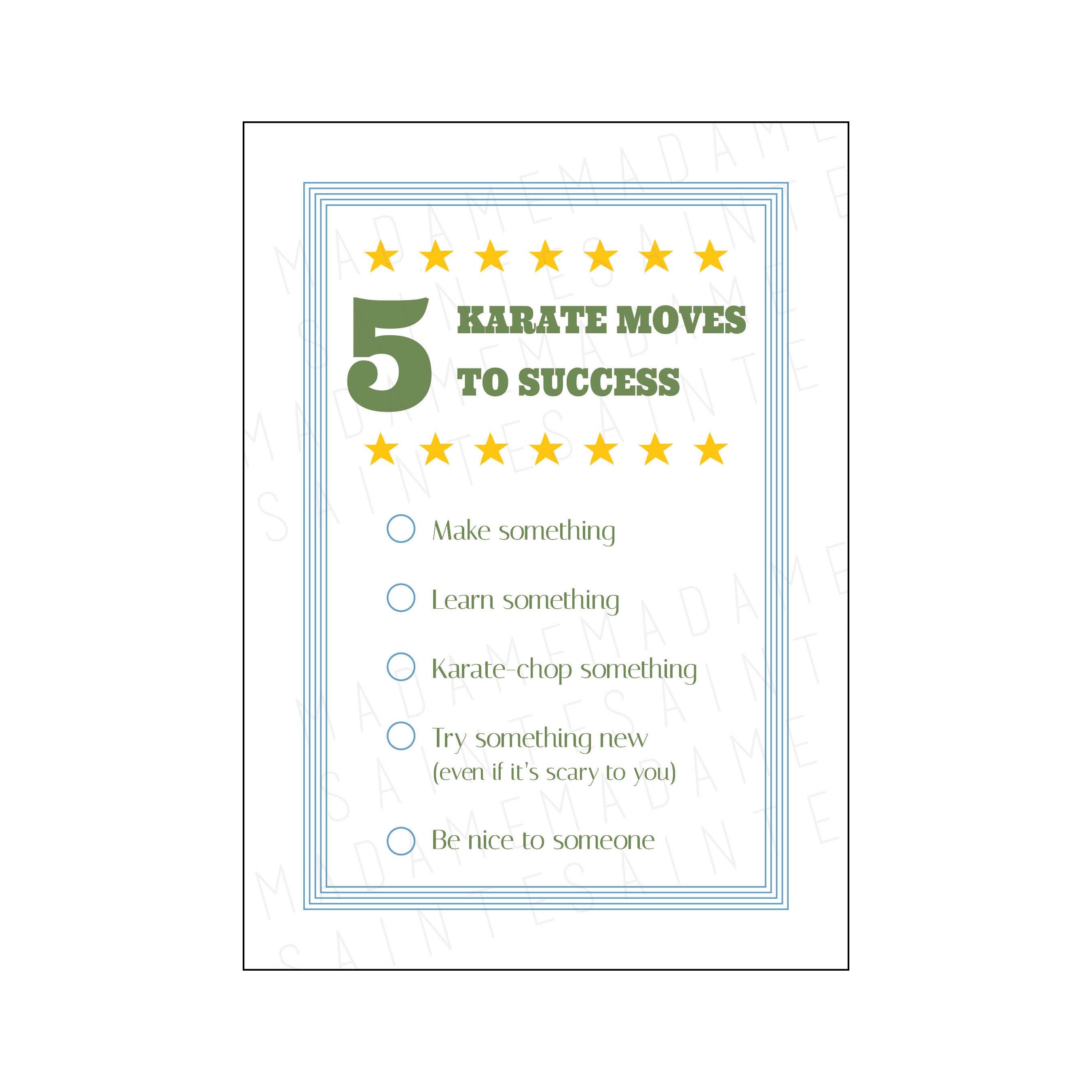 5 Karate Moves to Success Johnny Karate Digital Download - Etsy