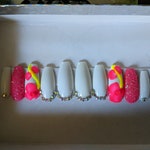 Pink and white nails